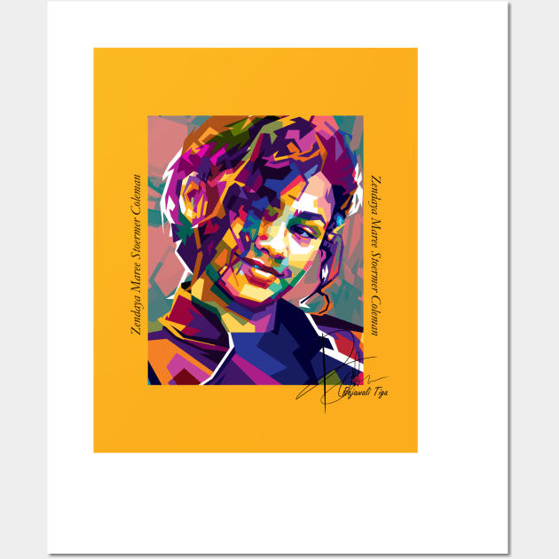 Zendaya in WPAP Wall Art by RJWLTG